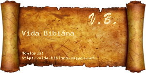 Vida Bibiána névjegykártya
